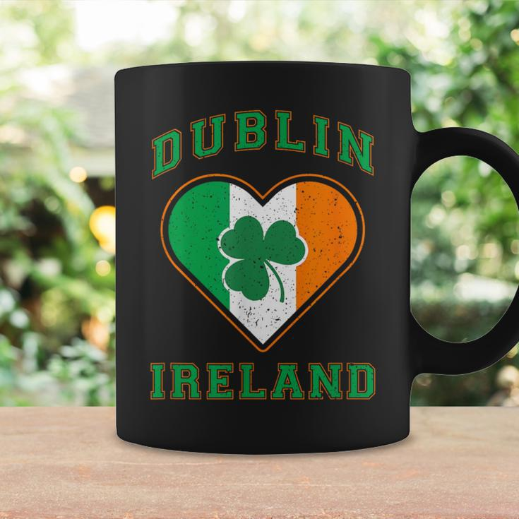 Shamrock Clover In Dublin Ireland Flag In Heart Shaped Coffee Mug Gifts ideas