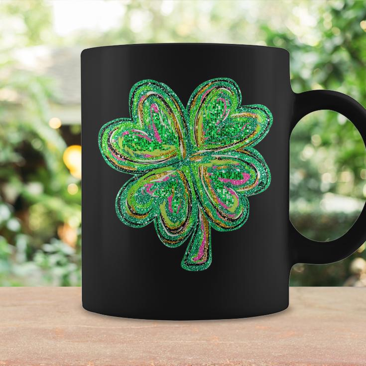 Shamrock Sequins Effect Clover Happy St Patrick's Day Womens Coffee Mug Gifts ideas