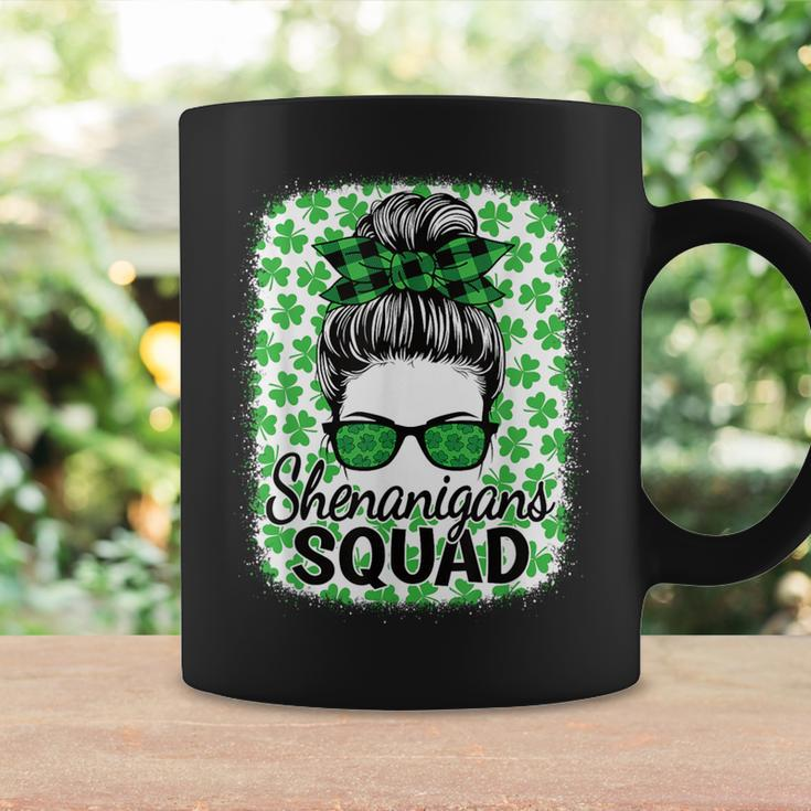 Shenanigans Squad St Patrick's Day Girls Messy Bun Coffee Mug Gifts ideas