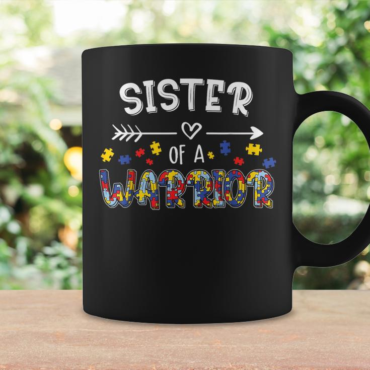 Sister Of A Warrior Family Sis World Autism Awareness Day Coffee Mug Gifts ideas
