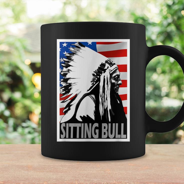 Sitting Bull Chief American Flag Poster Style Coffee Mug Gifts ideas