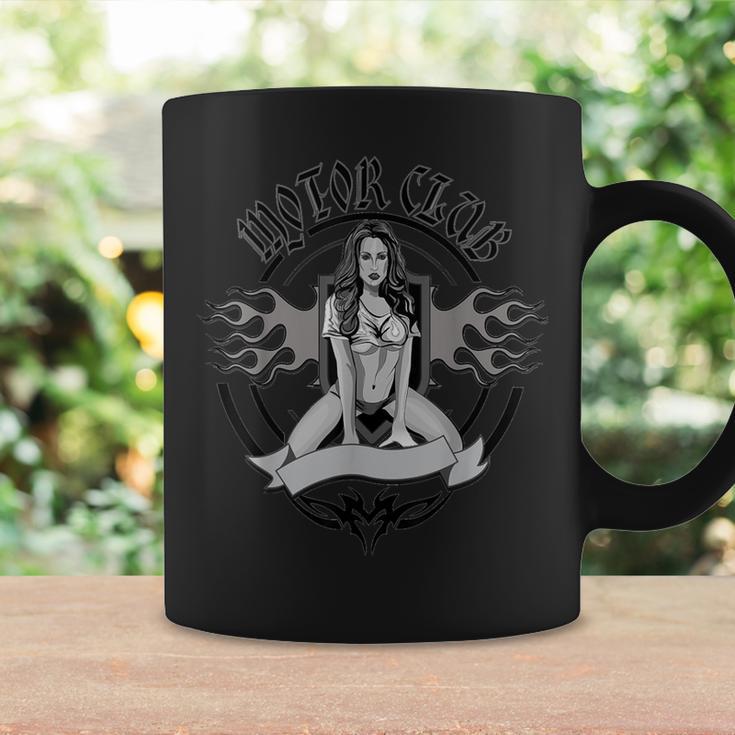 Skull Motorcycle Biker Babe Hot Chick Sexy Flames Coffee Mug Gifts ideas