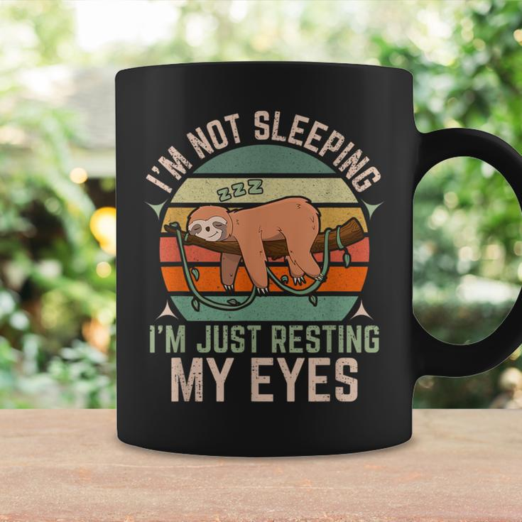 Sloth I'm Not Sleeping I'm Just Resting My Eyes Retro Coffee Mug Gifts ideas