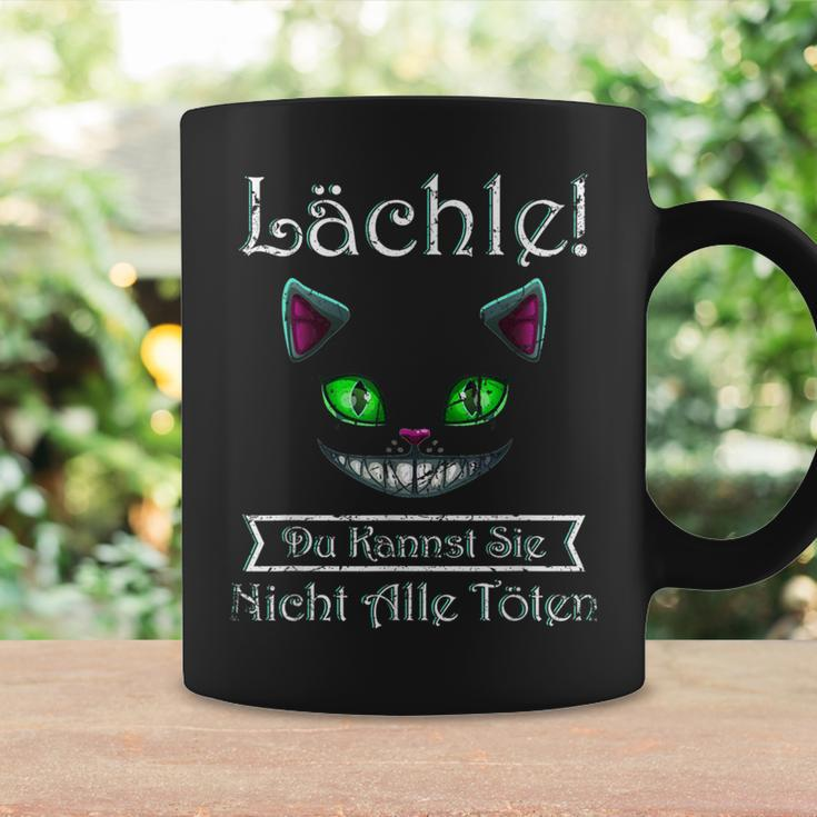 Smile Du Kannst Sie Nicht Alle Töten Cheshire Cat Black Tassen Geschenkideen