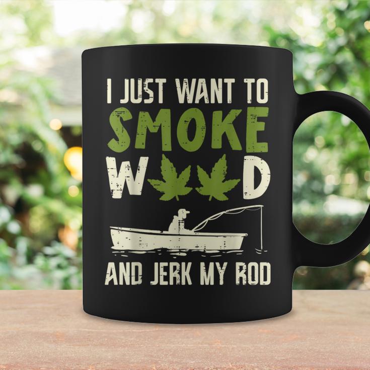 Smoke Weed And Jerk My Rod Fishing Cannabis 420 Stoner Dad Coffee Mug Gifts ideas