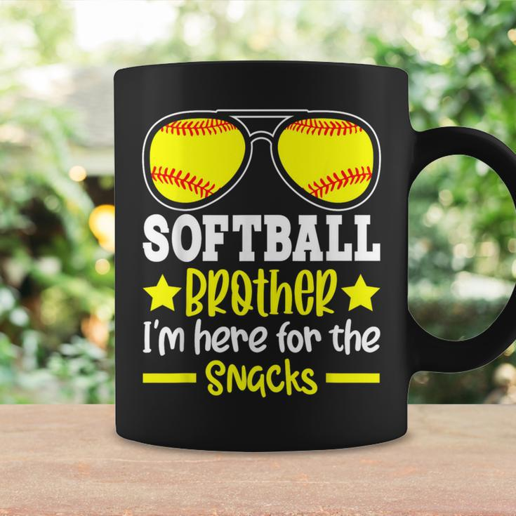Softball Brother I'm Just Here For The Snacks Retro Coffee Mug Gifts ideas