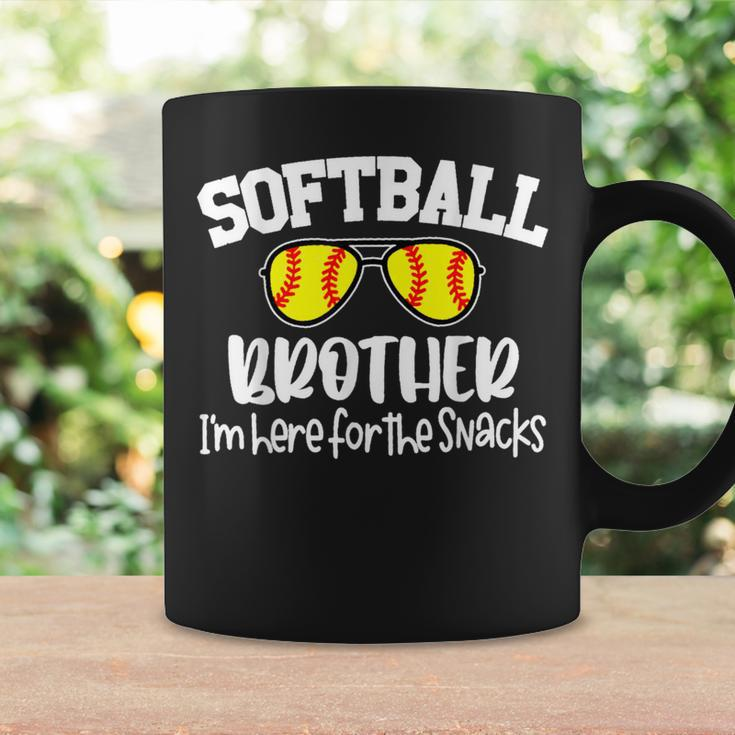 Softball Brother I'm Just Here For The Snacks Retro Softball Coffee Mug Gifts ideas