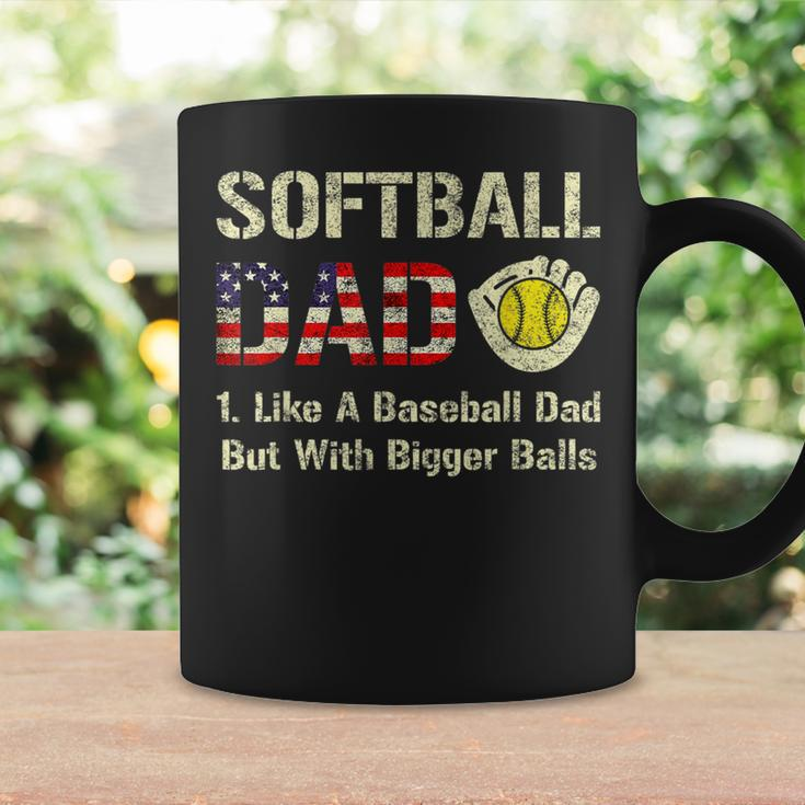 Softball Dad Like A Baseball Dad Usa Flag Father's Day Coffee Mug Gifts ideas