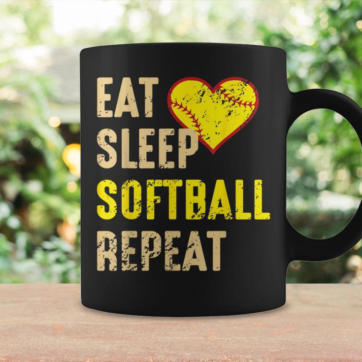 Softball Eat Sleep Softball Repeat Girls Softball Coffee Mug Gifts ideas