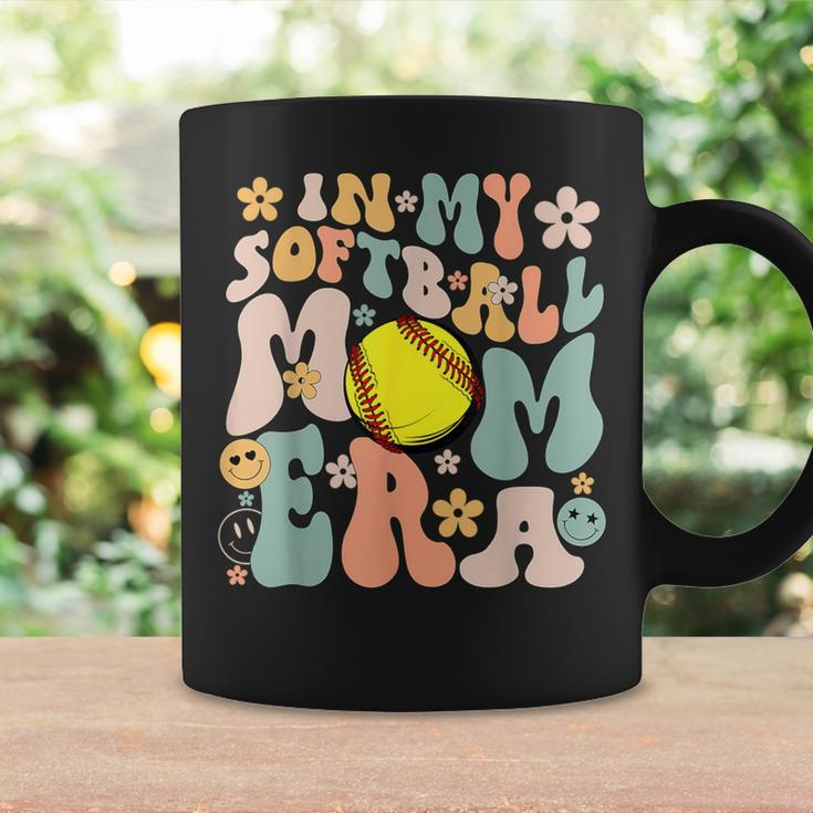 In My Softball Mom Era Mom Groovy Life Game Day Vibes Mama Coffee Mug Gifts ideas