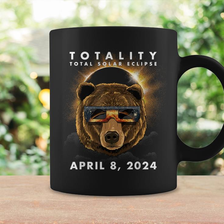 Solar Eclipse 2024 Bear Wearing Eclipse Glasses Coffee Mug Gifts ideas