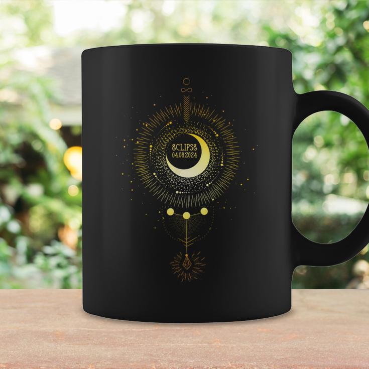 Solar Eclipse 2024 Boho Sun Moon Path Total Lunar Eclipse Coffee Mug Gifts ideas