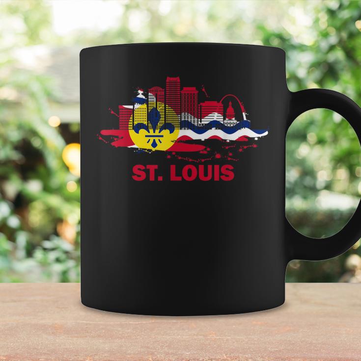 St Louis City Flag Downtown Skyline St Louis Skyline Coffee Mug Gifts ideas