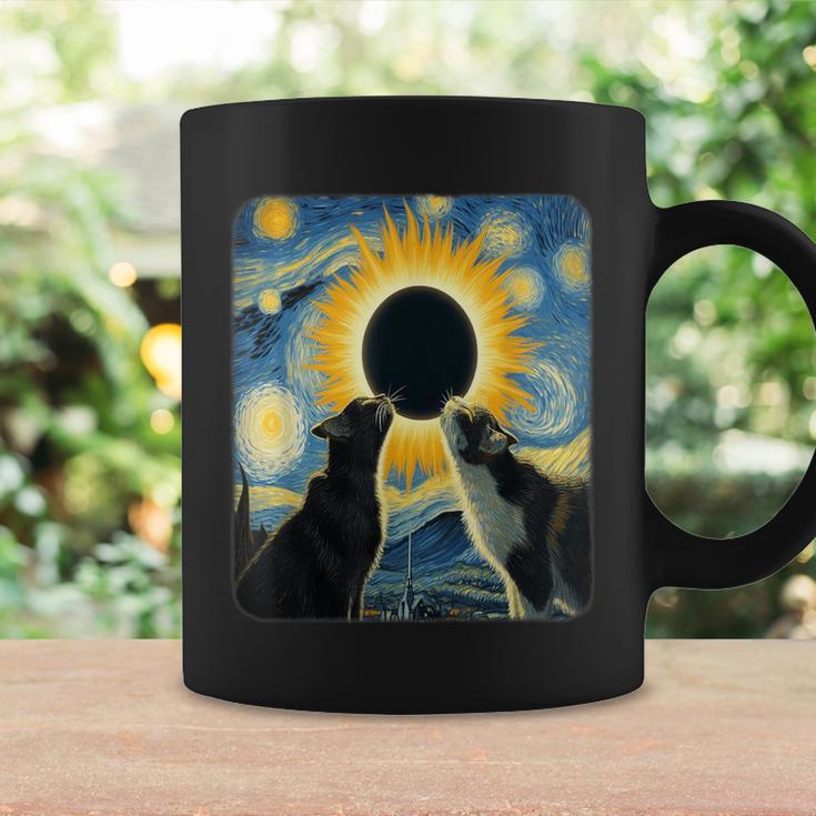 Starry Night Cat Van Gogh Total Solar Eclipse April 08 2024 Coffee Mug Gifts ideas