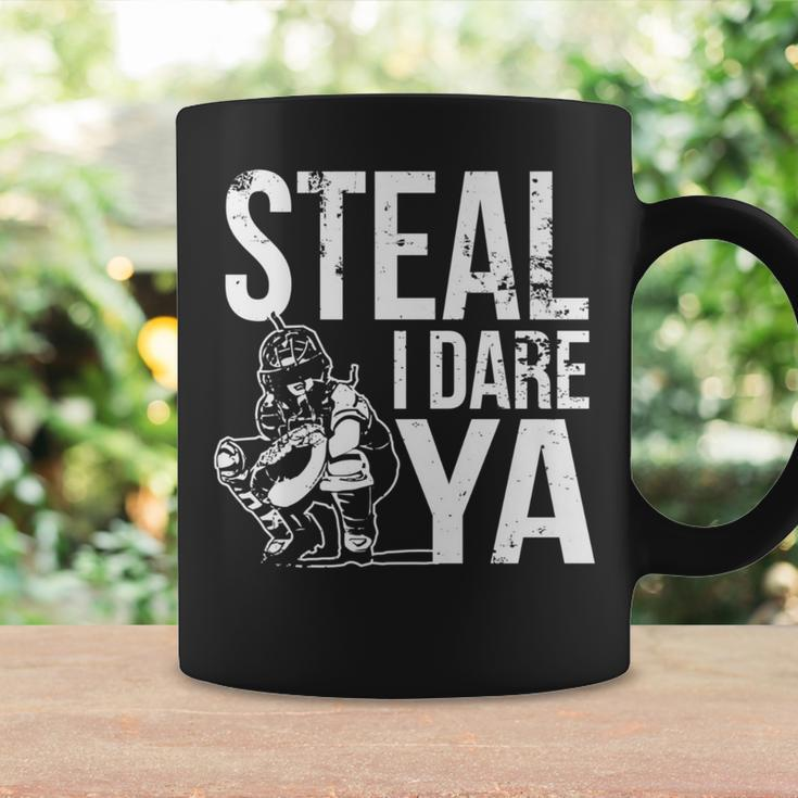 Steal I Dare Ya Softball Catcher Team Sport Coffee Mug Gifts ideas