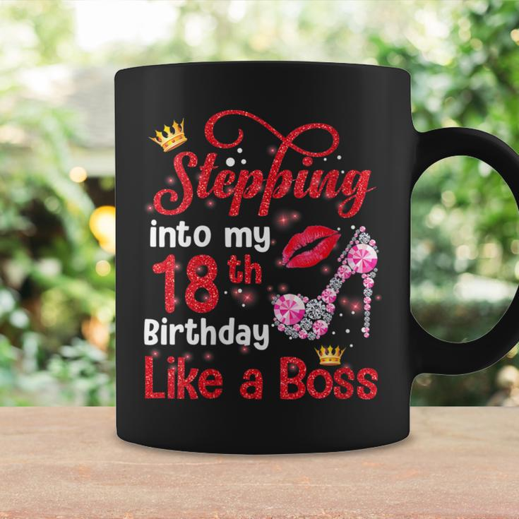 Stepping Into My 18Th Birthday Like A Boss Pumps Lips Coffee Mug Gifts ideas