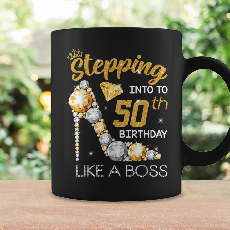 Stepping Into To 50Th Birthday Like A Boss 50Th Birthday Coffee Mug Gifts ideas