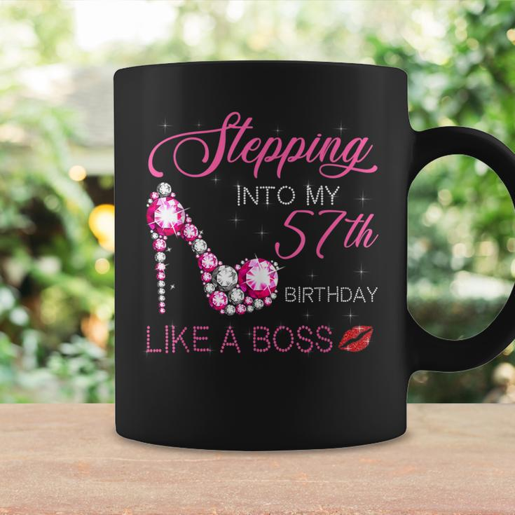 Stepping Into My 57Th Birthday Like A Boss Bday Women Coffee Mug Gifts ideas