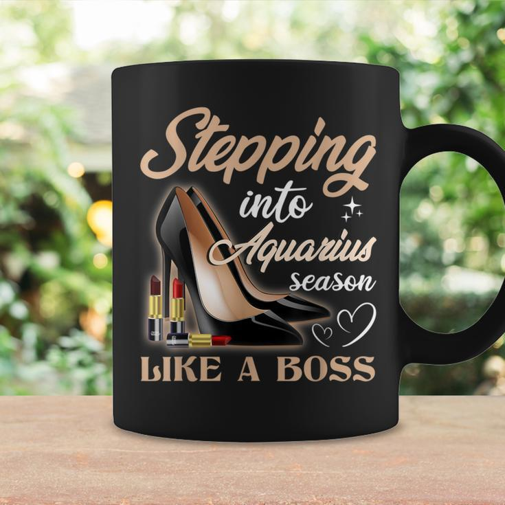 Stepping Into Aquarius Season Like A Boss Zodiac Birthday Coffee Mug Gifts ideas