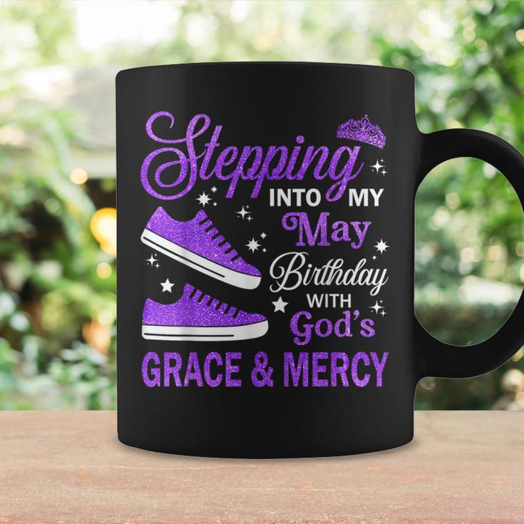 Stepping Into My May Birthday With God's Grace & Mercy Coffee Mug - Seseable
