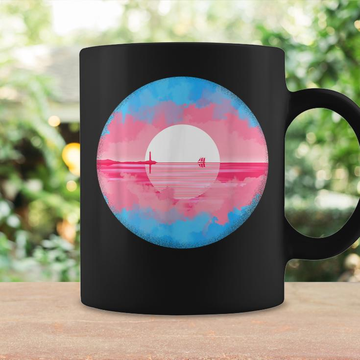 Subtle Trans Pride Flag Coastal Sunrise Coffee Mug Gifts ideas