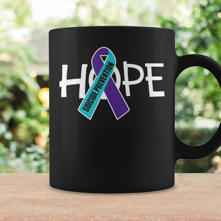 Suicide Prevention Purple Turquoise Ribbon Hope Coffee Mug Gifts ideas