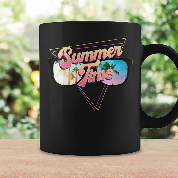 Summer Time Retro 80S Palm Trees Beach Scene In Sunglasses Coffee Mug Gifts ideas