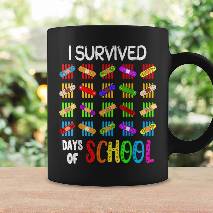 I Survived 100 Days Of School Teacher & Kids Band Aid Coffee Mug Gifts ideas