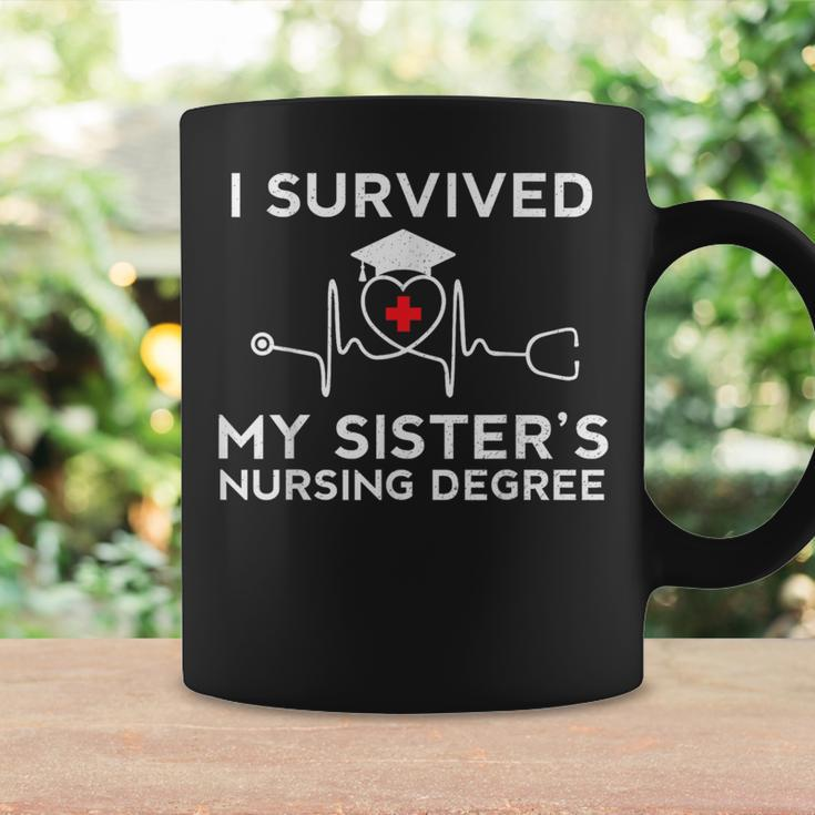 I Survived My Sister's Nursing Degree Proud Sister Nurse Coffee Mug Gifts ideas