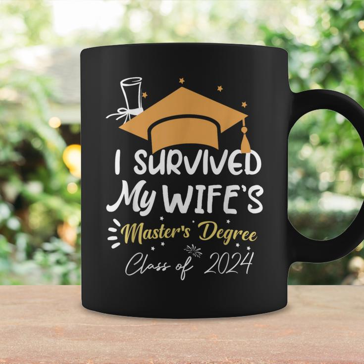 I Survived My Wife's Master's Degree Masters Graduation 2024 Coffee Mug Gifts ideas