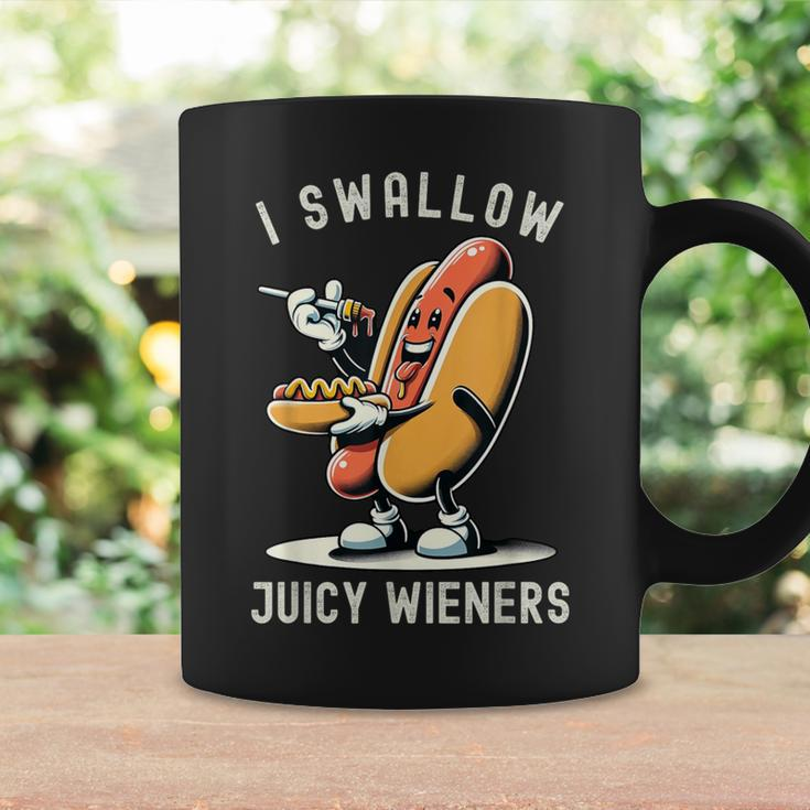 I Swallow Juicy Wieners Provocative Joke Adult Humor Naughty Coffee Mug Gifts ideas