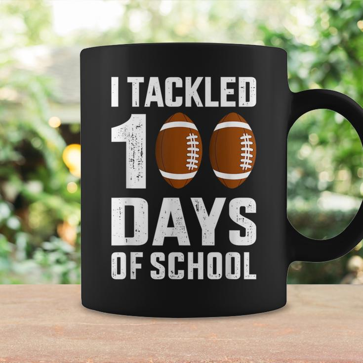 I Tackled 100 Days School 100Th Day Football Student Teacher Coffee Mug Gifts ideas