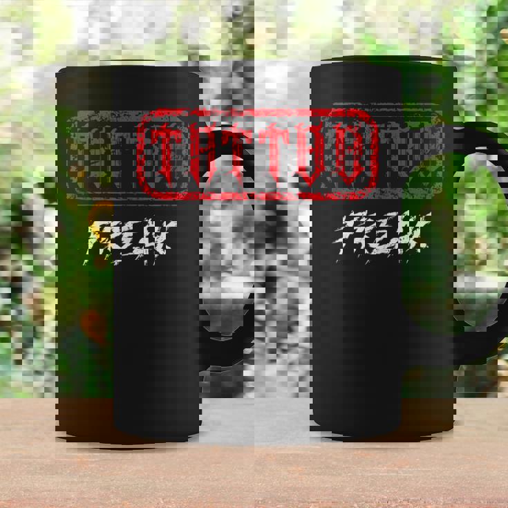 Tattoo Freak Estudio De Tatuajes Tatuado Entintado Sin Mangas Taza de café Ideas de regalos