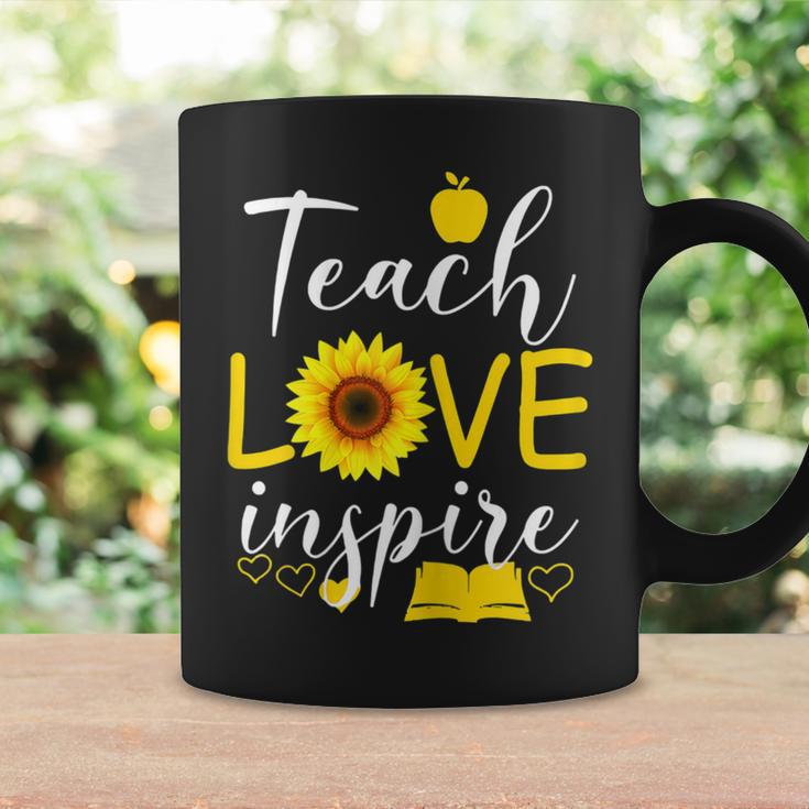Teach Love Inspire Sunflower Teacher Coffee Mug Gifts ideas