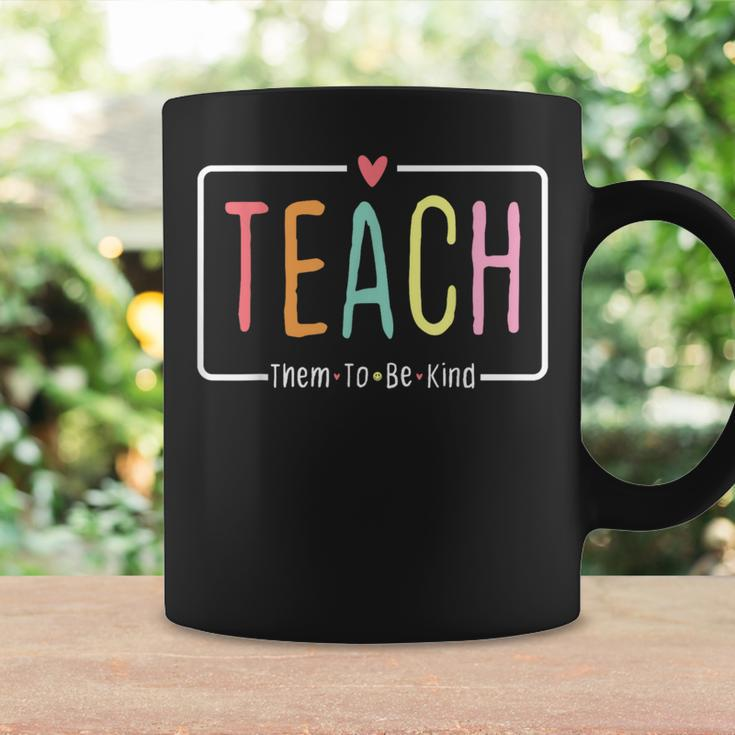 Teach Them To Be Kind Retro Back To School Teacher Life Cute Coffee Mug Gifts ideas
