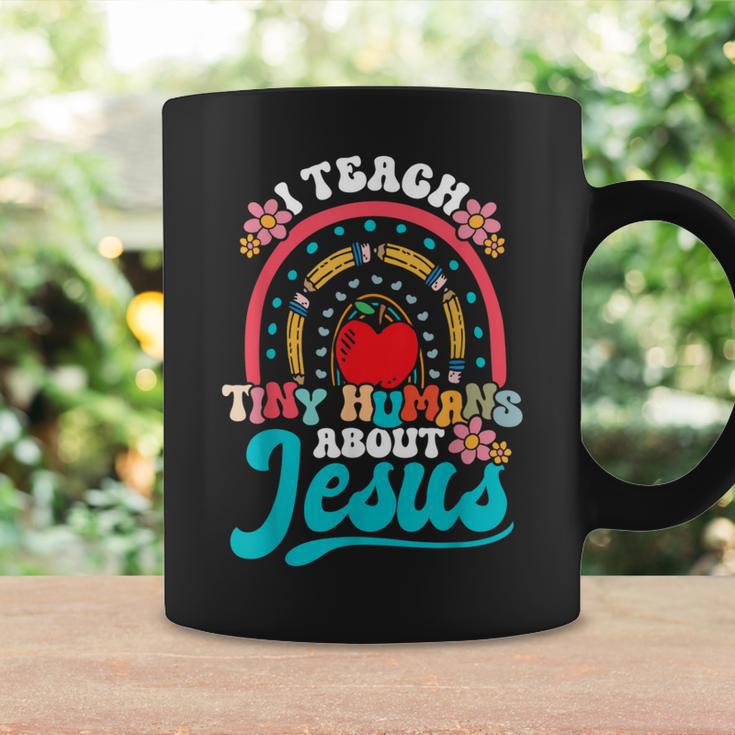 I Teach Tiny Humans About Jesus Christian Teacher Groovy Coffee Mug Gifts ideas