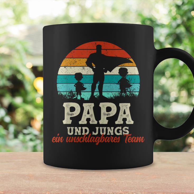 Team Papa Zwei Söhne Kinder Jungsatertag Bester Super Papa Tassen Geschenkideen