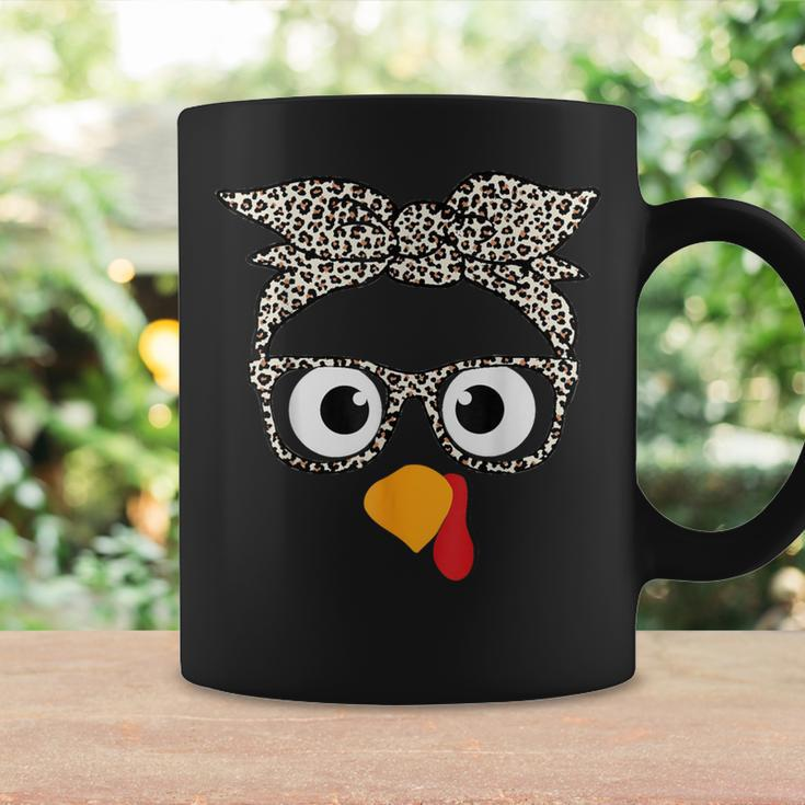 Thanksgiving Turkey Face Leopard Print Glasses Autumn Fall Coffee Mug Gifts ideas