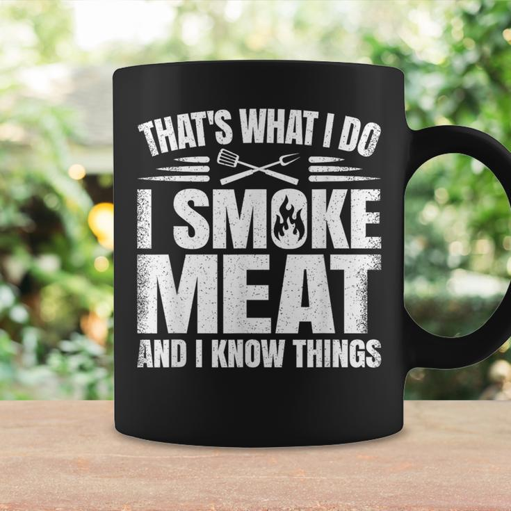 That's What I Do I Smoke Meat And I Know Things Bbq Grilling Coffee Mug Gifts ideas