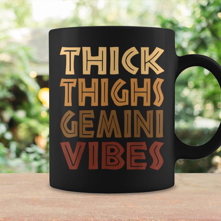 Thick Thighs Gemini Vibes Melanin Black Horoscope Coffee Mug Gifts ideas