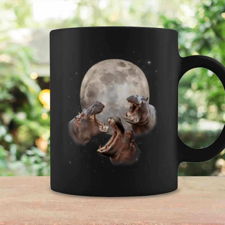 Three Hippo Howling At Moon Hippo Lovers Costume Coffee Mug Gifts ideas