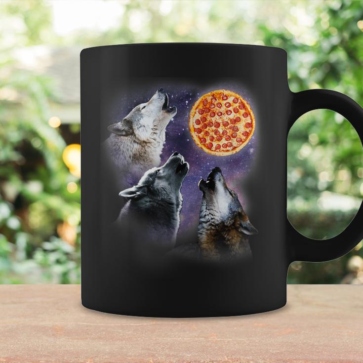 Three Wolf With Pizza Moon Vintage Wolf Lover Coffee Mug Gifts ideas