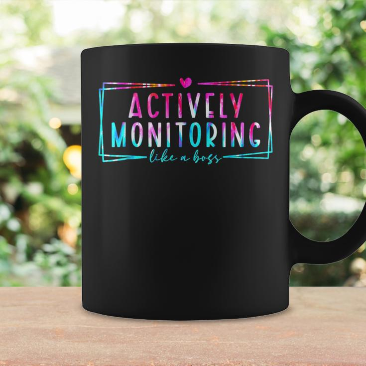 Tie Dye Actively Monitoring Like A Boss Fun Teacher Test Day Coffee Mug Gifts ideas