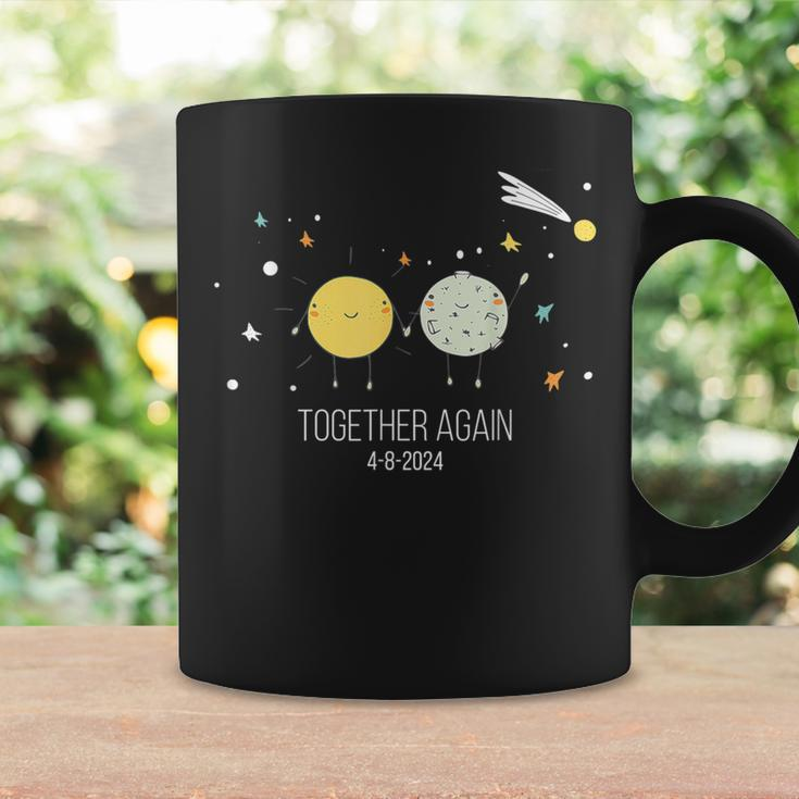 Together Again Retro Sun And Moon Holding Hands Eclipse 2024 Coffee Mug Gifts ideas