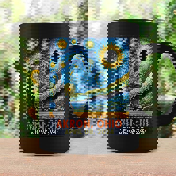 Total Solar Eclipse 2024 Akron Ohio Starry Night Van Gogh Coffee Mug Gifts ideas