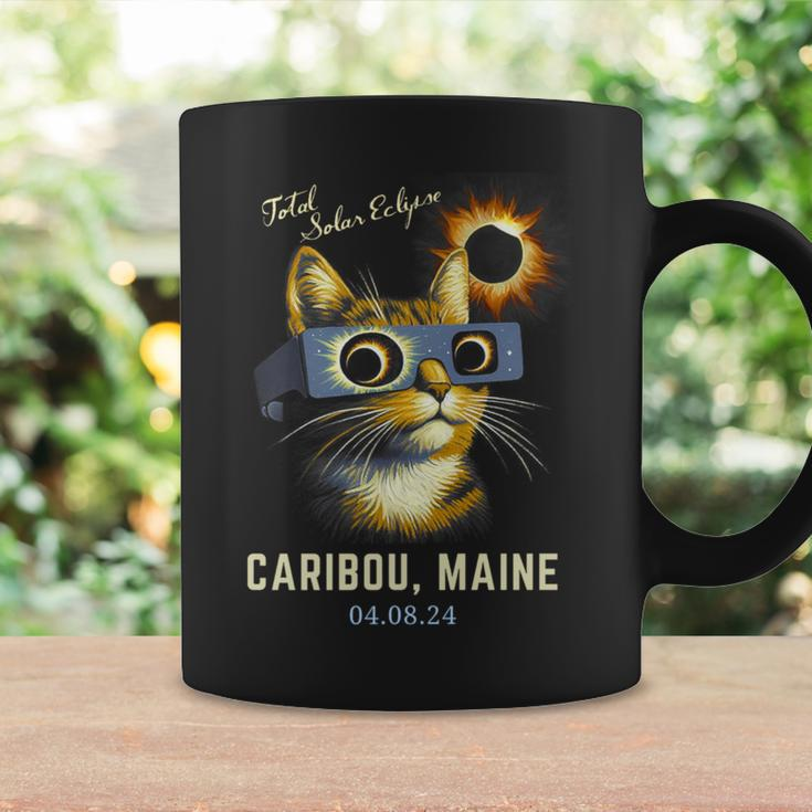 Total Solar Eclipse 2024 Caribou Maine Totality Cat Coffee Mug Gifts ideas