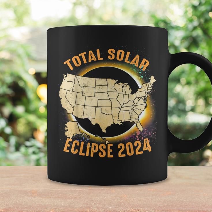 Total Solar Eclipse 2024 Totality Us Map Colorful Coffee Mug Gifts ideas