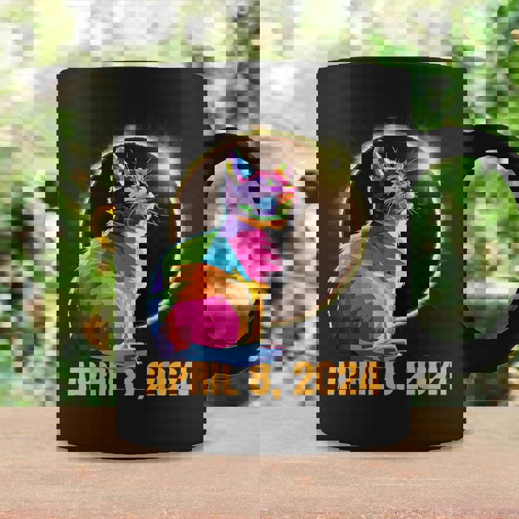 Total Solar Eclipse Cat Glasses April 8 2024 Novelty Coffee Mug Gifts ideas