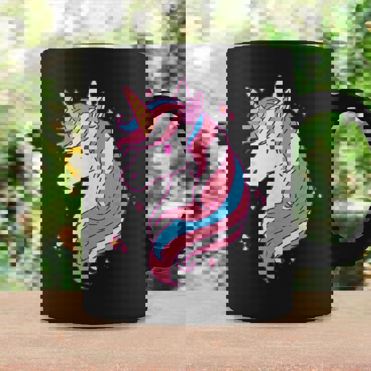 Trans Pride Einhorn Lgbt-Trans-Alliierter Black Tassen Geschenkideen