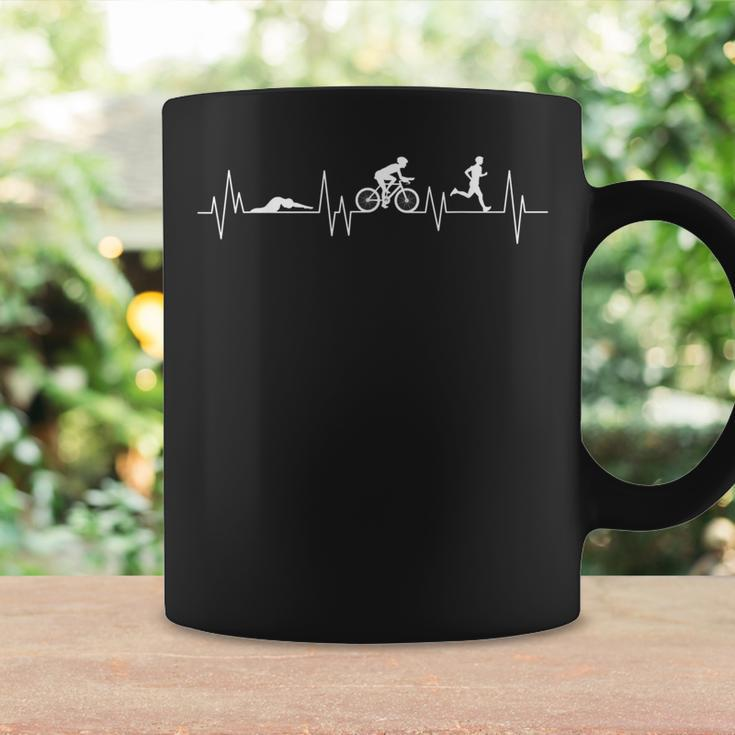 Triathlon Heartbeat Swim Bike Run Triathlete Sport Athlete Coffee Mug Gifts ideas